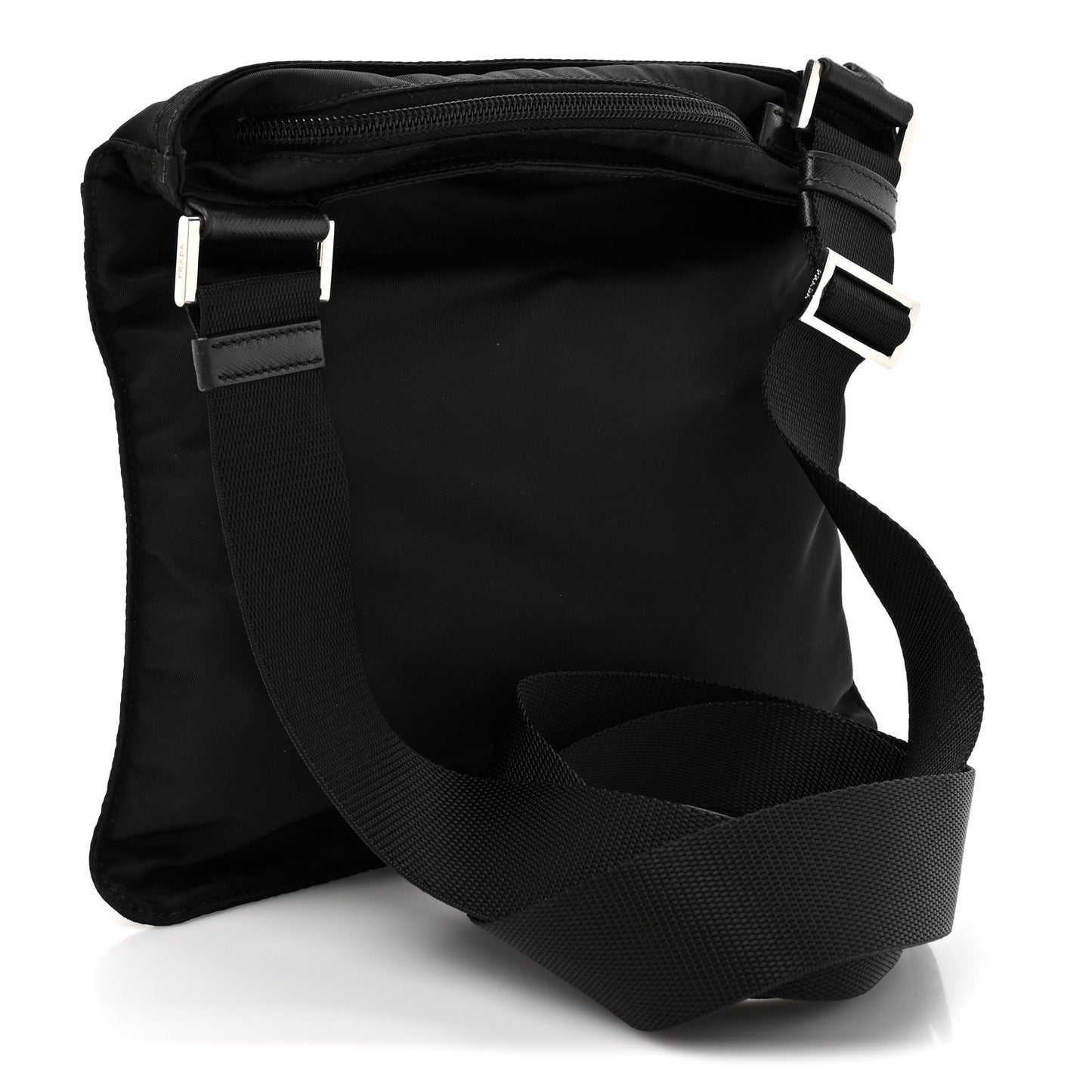Nylon Vela Flat Messenger Bag Black