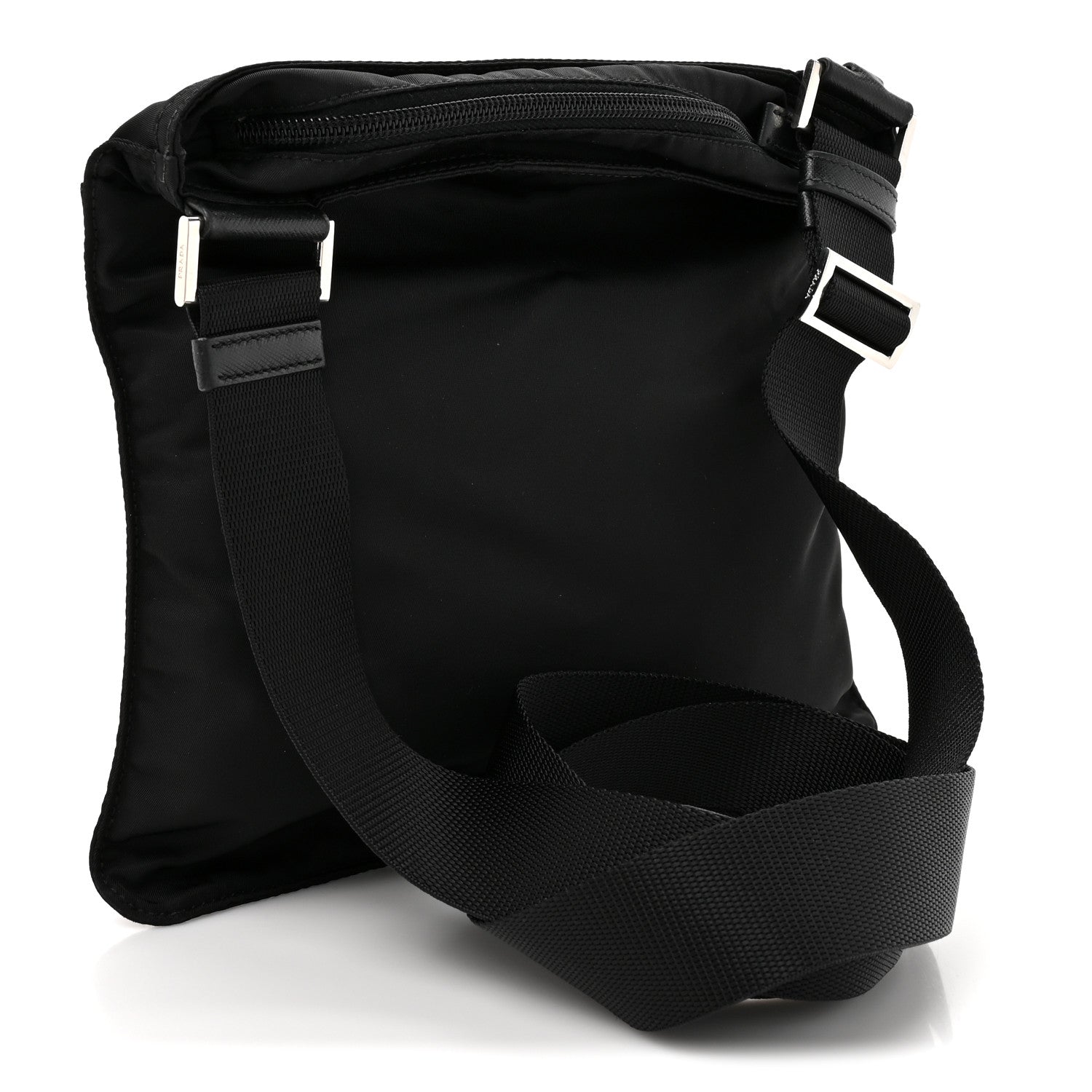 Prada Nylon Vela Flat Messenger Bag Black 3 of 11