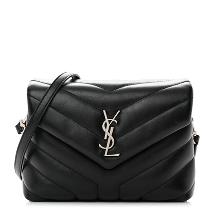 Saint Laurent Calfskin Y Quilted Monogram Toy Loulou Crossbody Bag Black 1 of 13