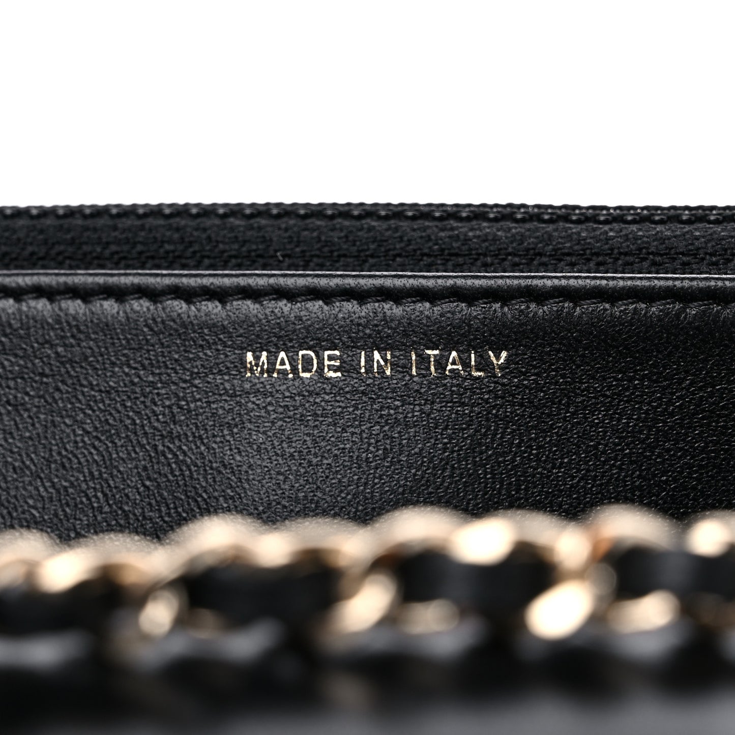 Lambskin Quilted Trendy CC Wallet On Chain WOC Black