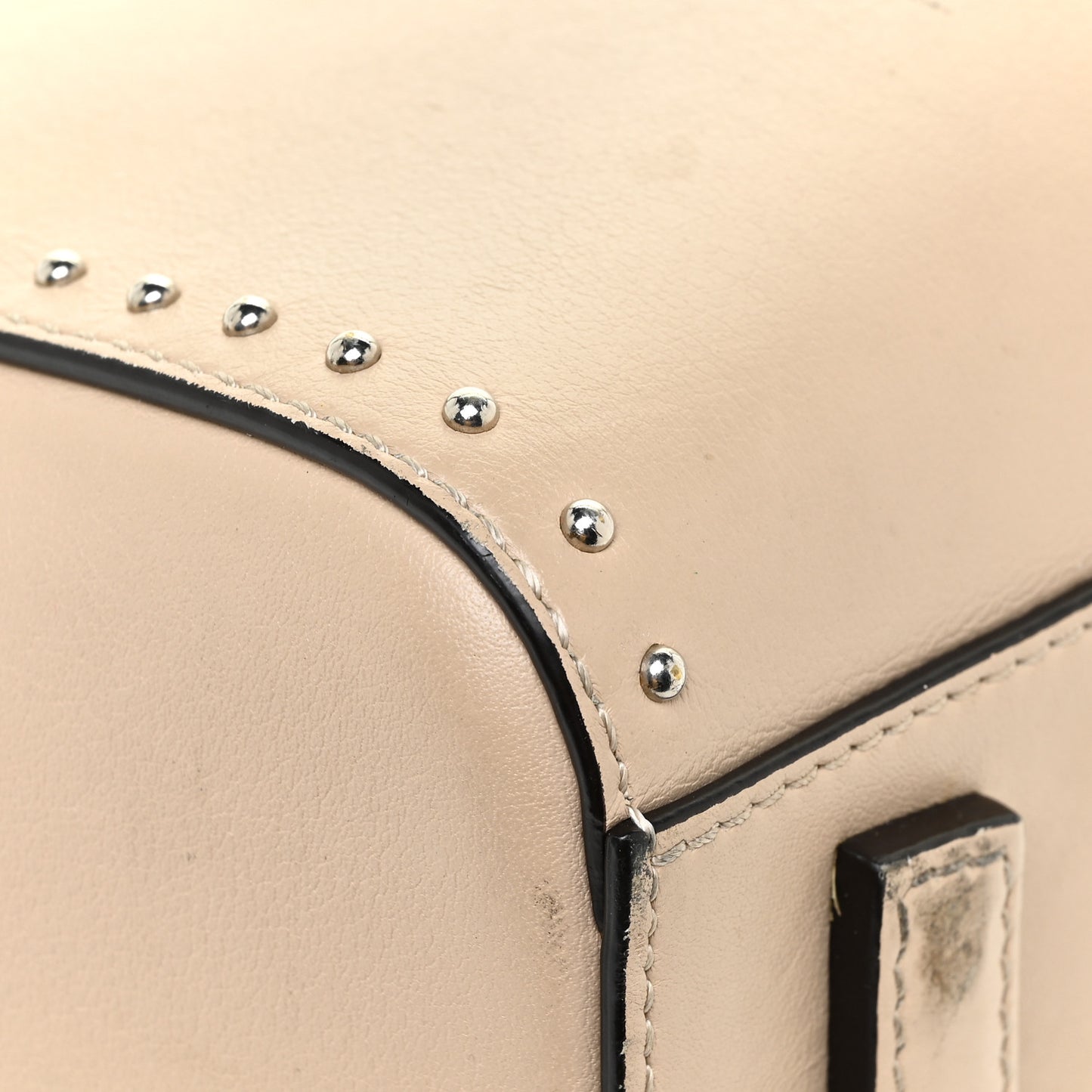 Calfskin Mini Studded Antigona Beige Buff