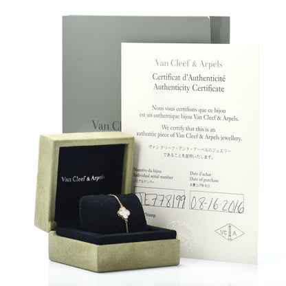 Van Cleef & Arpels 18K Yellow Gold Mother of Pearl Sweet Alhambra Bracelet 5 of 5