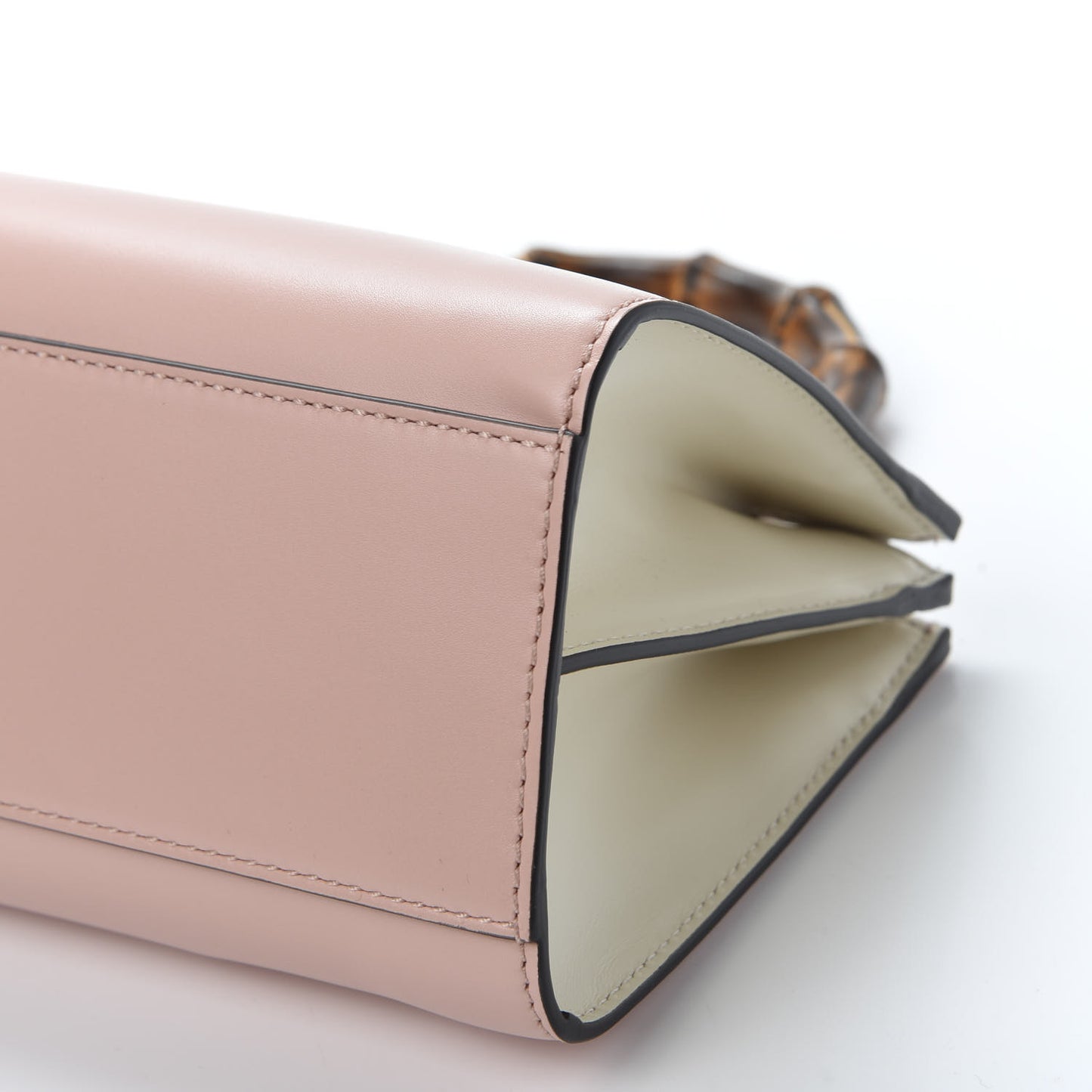 Nappa Bamboo Web Mini Nymphaea Top Handle Bag Perfect Pink Mystic White