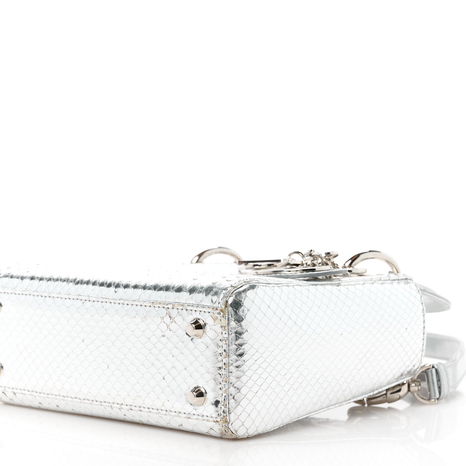Christian Dior Metallic Snakeskin Mini Lady Dior Silver 11 of 11