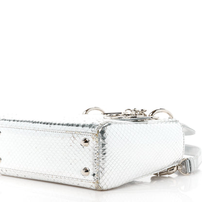 Christian Dior Metallic Snakeskin Mini Lady Dior Silver 11 of 11