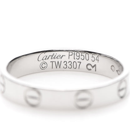 Cartier Platinum 3.5mm LOVE Wedding Band Ring 54 6.75 4 of 5