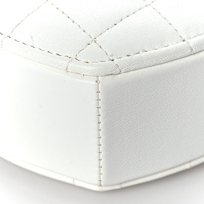 Chanel Lambskin Quilted CC In Love Heart Clutch With Chain White 8 of 9