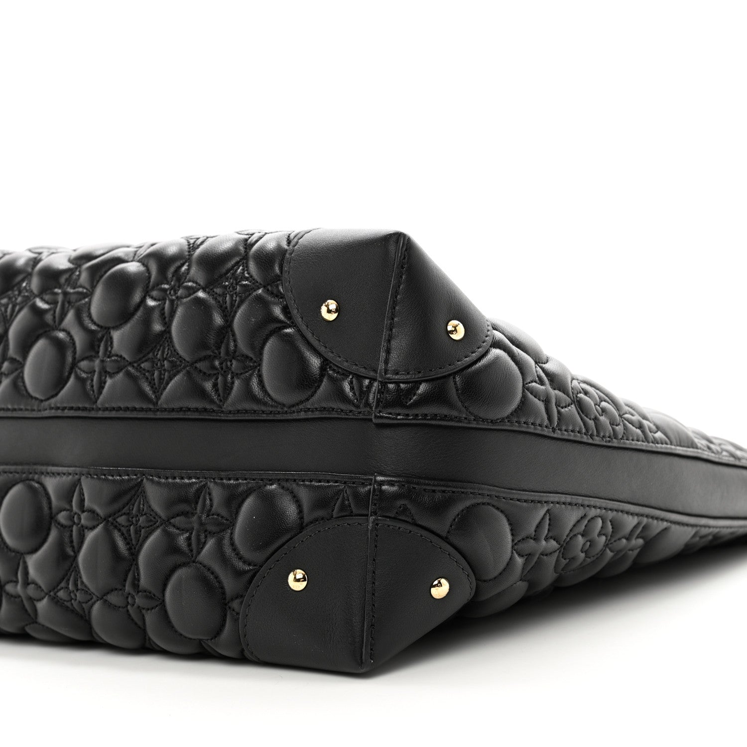 Louis Vuitton Lambskin Quilted Flowers Triangle Softy Black 9 of 9