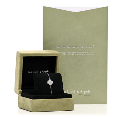 Van Cleef & Arpels 18K White Gold Diamond Sweet Alhambra Bracelet 4 of 4