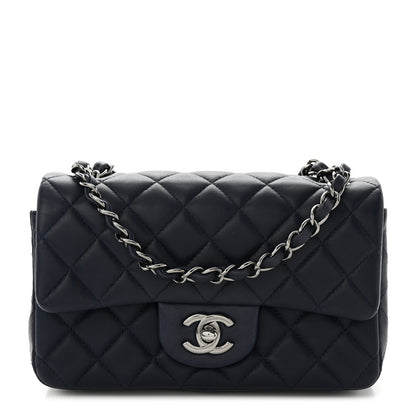 Chanel Lambskin Quilted Mini Rectangular Flap Dark Blue 1 of 11