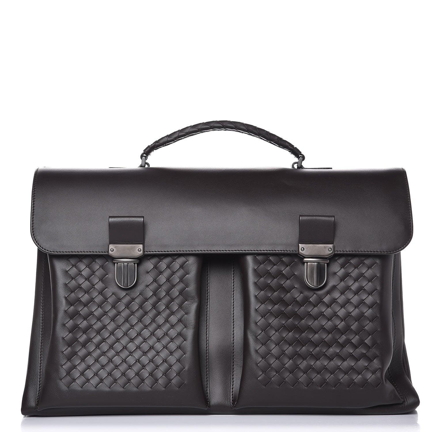Bottega Veneta Calfskin Intrecciato Briefcase Ebano 1 of 19