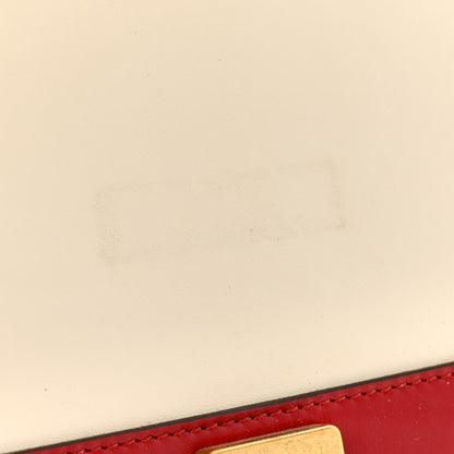 Gucci Calfskin Sylvie Web Small Queen Margaret Top Handle Bag Hibiscus Red Mystic White 12 of 13