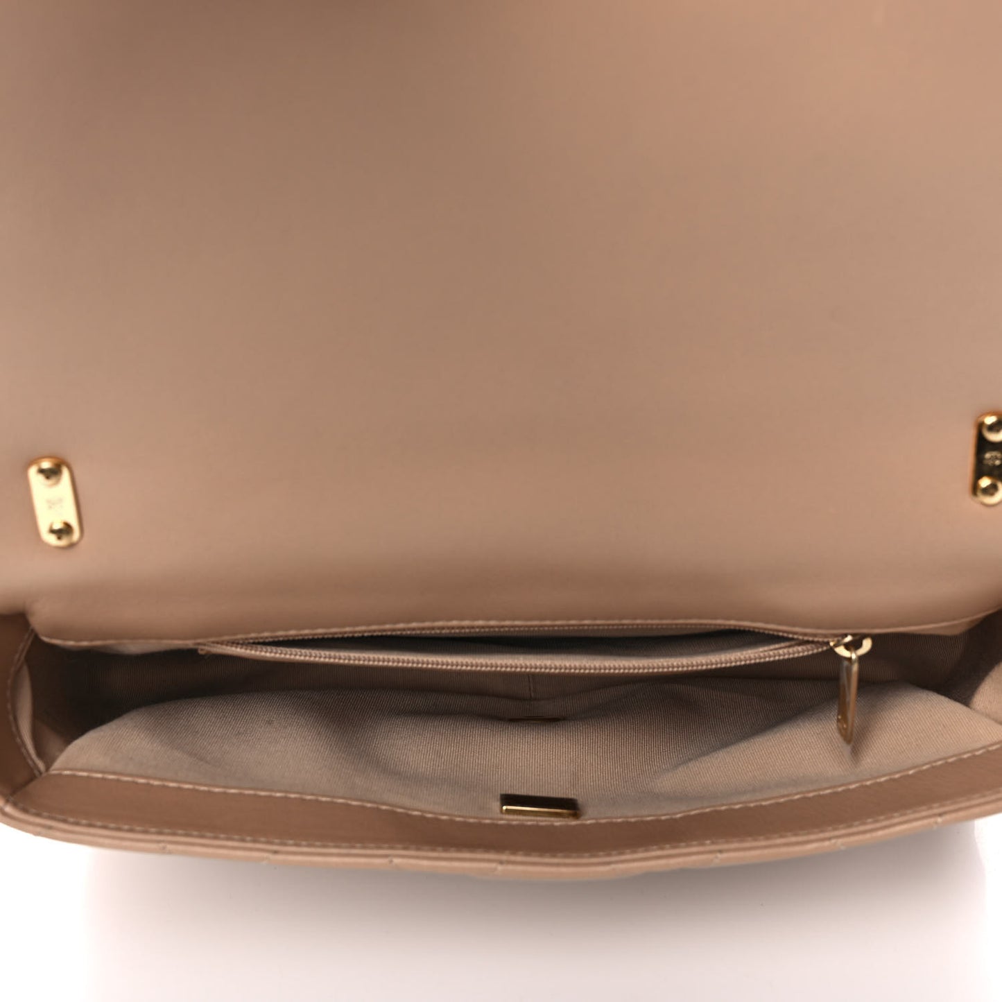Lambskin Quilted Large Flap Bag Beige