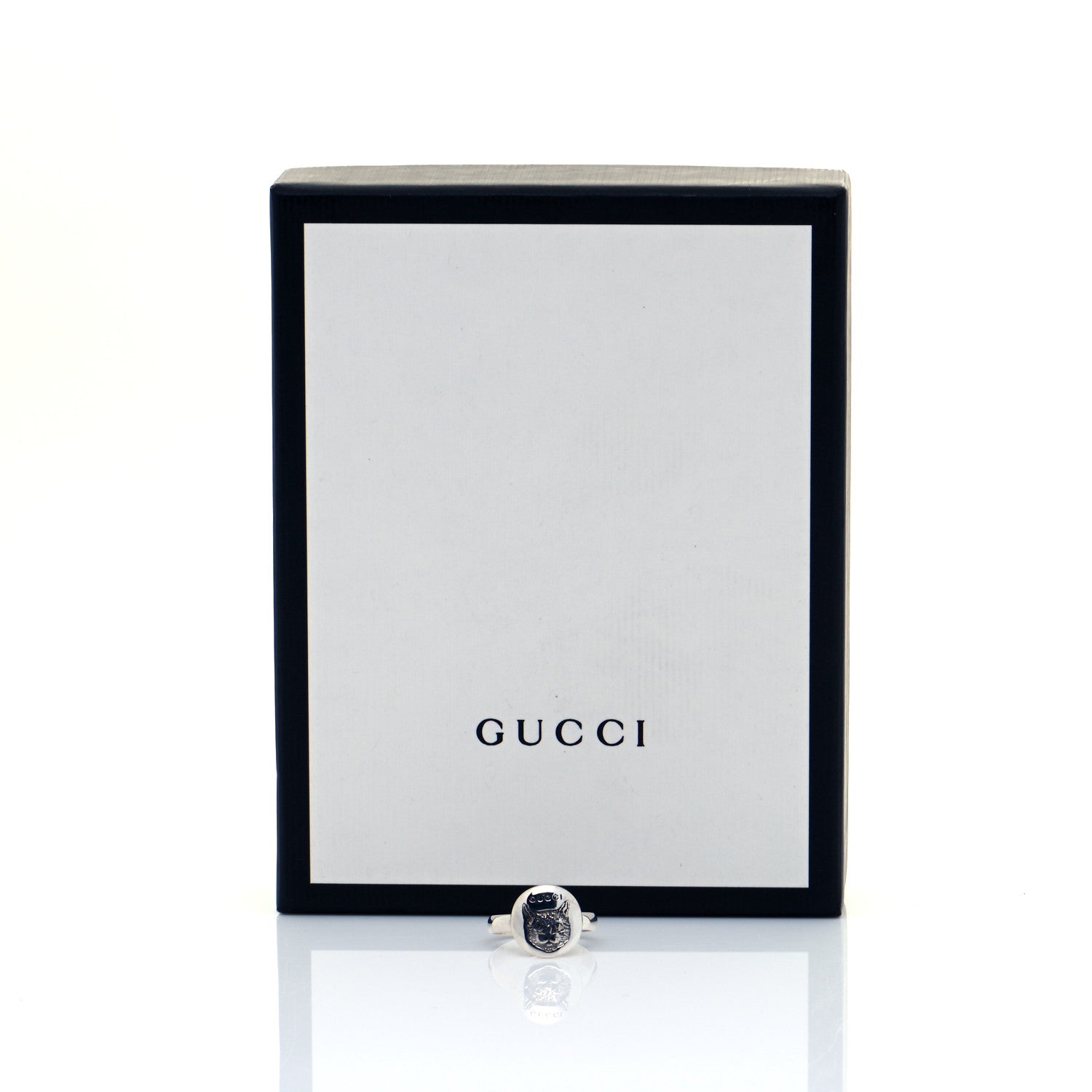 Gucci Sterling Silver Blind for Love Mystic Cat Ring 55 7.25 4 of 4