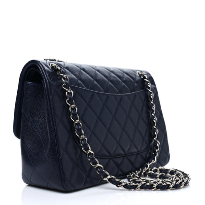 Chanel Caviar Quilted Jumbo Double Flap Navy Blue 3 of 8