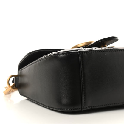 Gucci Calfskin Matelasse Mini GG Marmont Top Handle Shoulder Bag Black 8 of 10