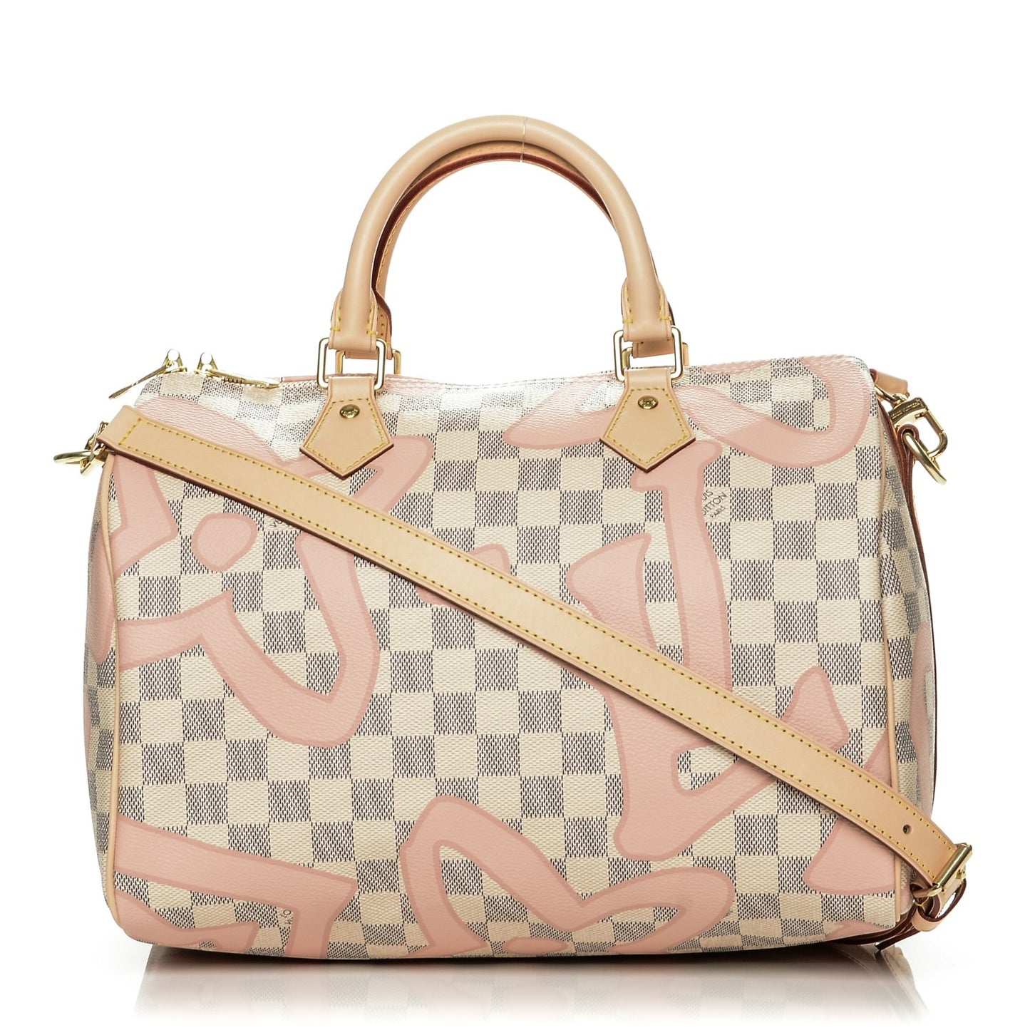 Damier Azur Tahitienne Speedy Bandouliere 30 Rose Ballerine