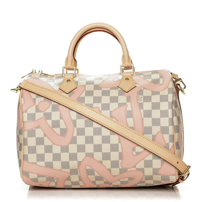 Louis Vuitton Damier Azur Tahitienne Speedy Bandouliere 30 Rose Ballerine 1 of 6