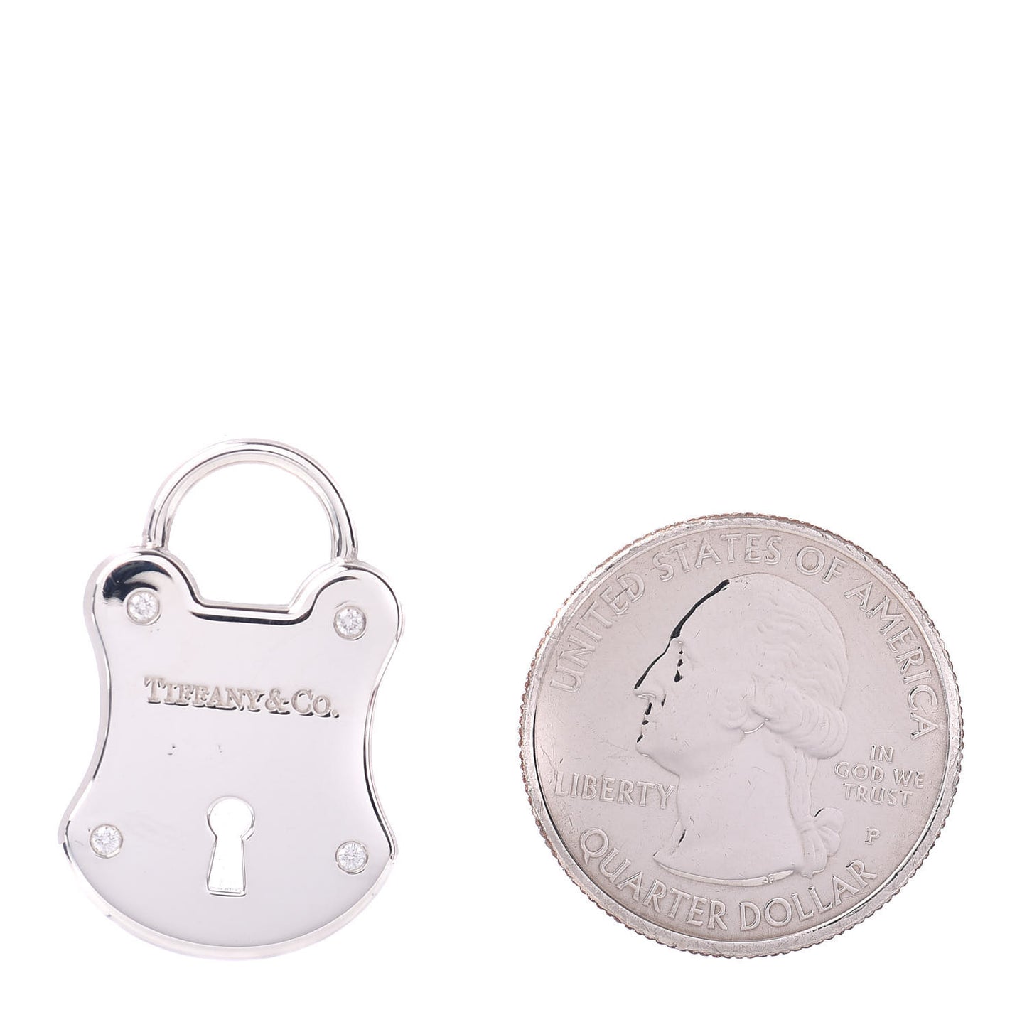 Sterling Silver Diamond Lock Pendant