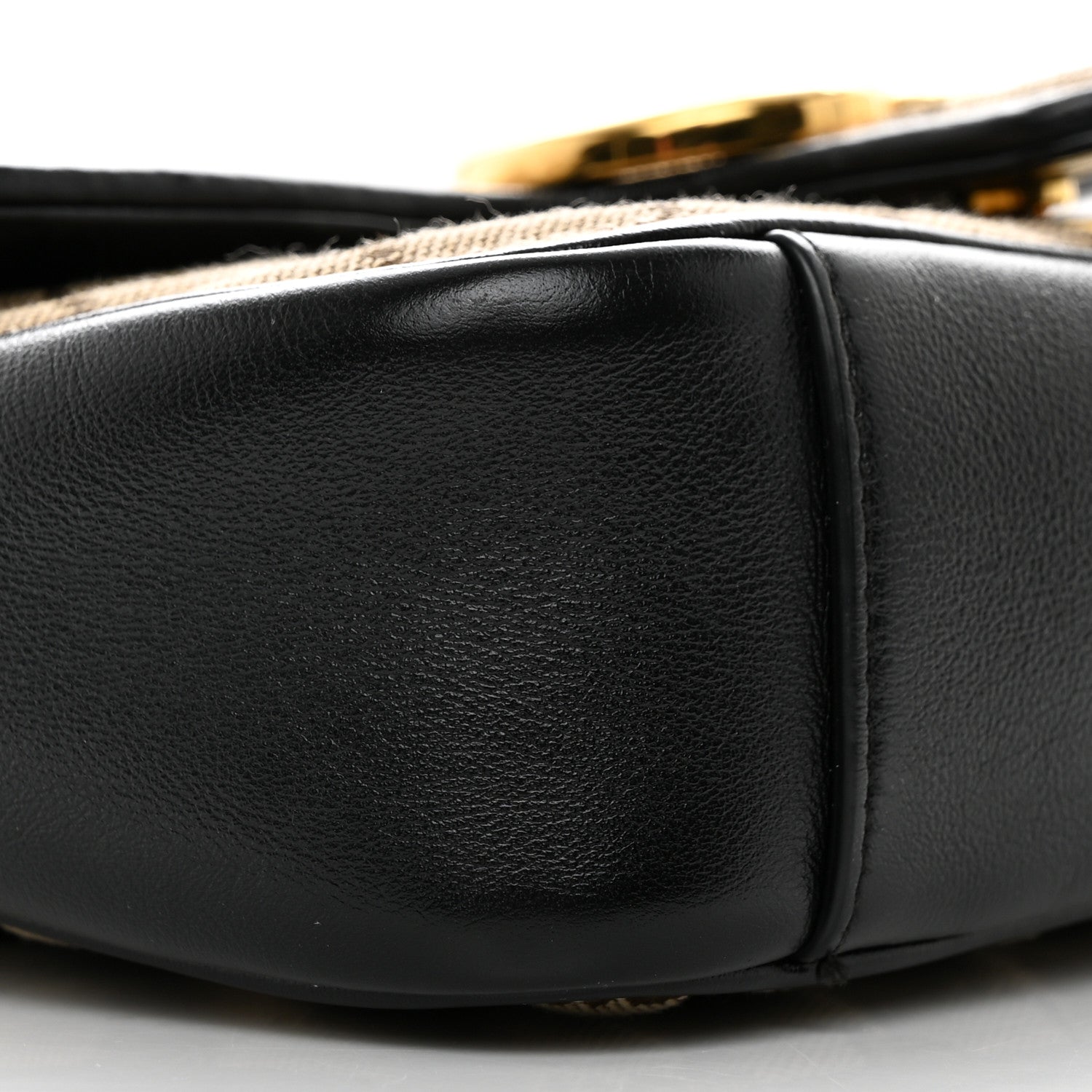 Gucci Monogram Matelasse Diagonal Mini GG Marmont Shoulder Bag Beige Black 11 of 13