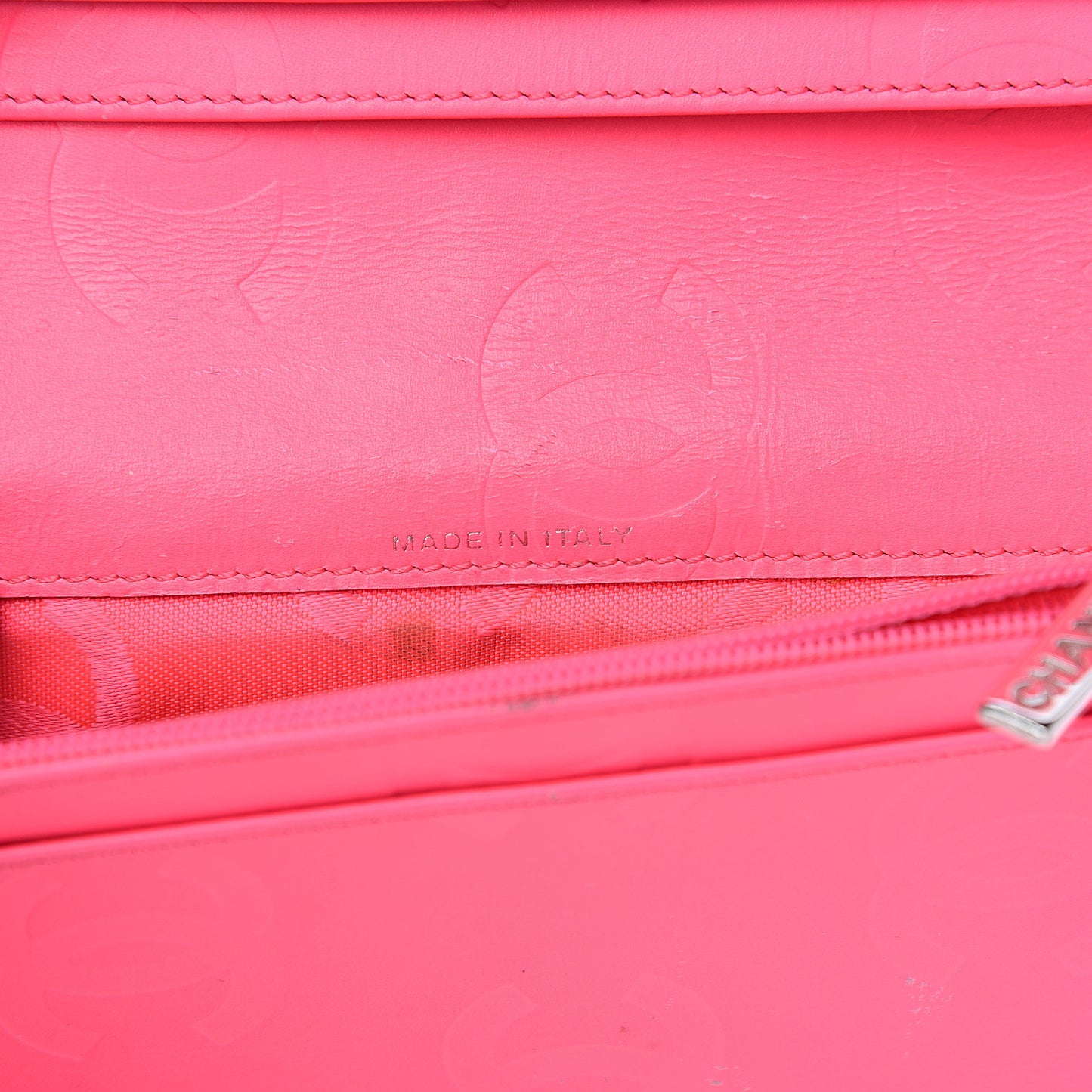Calfskin Quilted Cambon Yen Wallet Black White