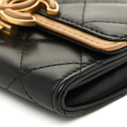 Chanel Lambskin Quilted CC Chic Flap Card Holder Black Gold 10 of 12