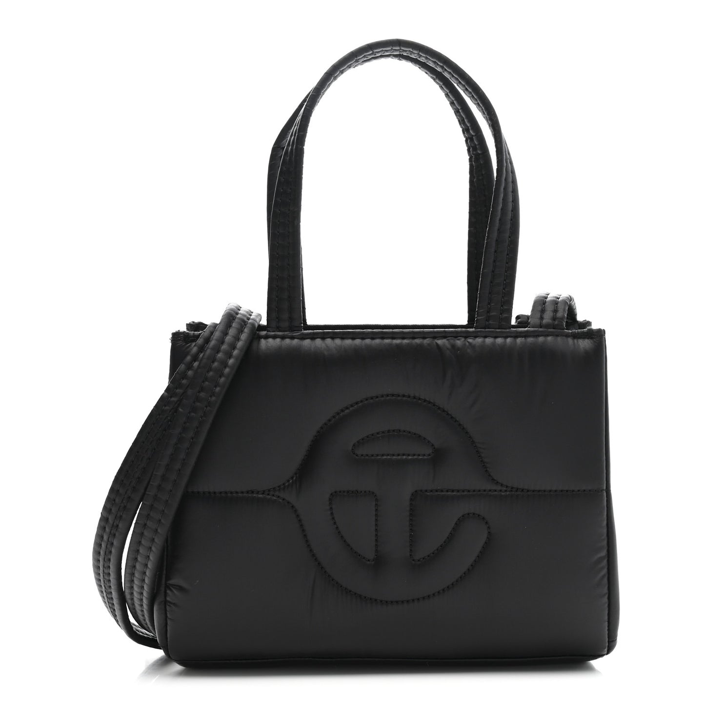 Nylon Small Puff Shopping Bag Black