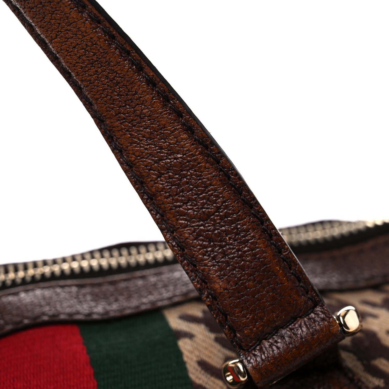 Gucci Fabric Pied De Poule Medium Seventies Web Boston Brown 34 of 36