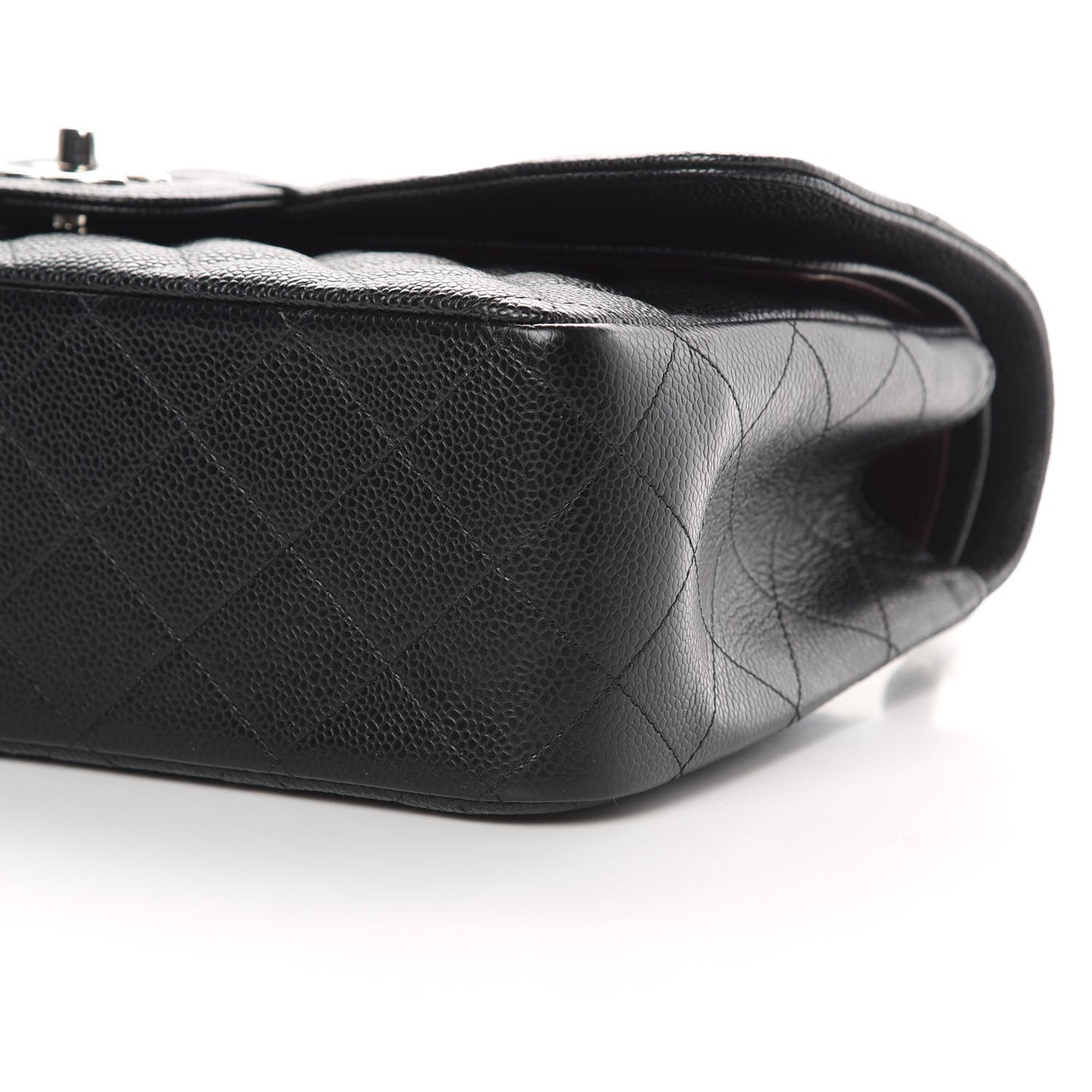 Caviar Quilted Jumbo Double Flap Black