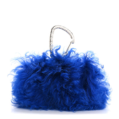 Chanel Shearling Lambskin CC Hook Card Holder Blue 1 of 9