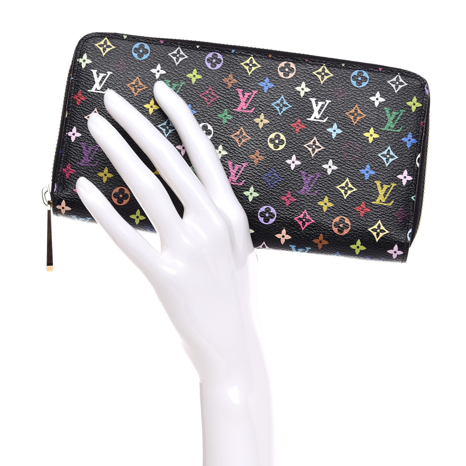 Louis Vuitton Monogram Multicolor Zippy Wallet Black Grenade 2 of 7