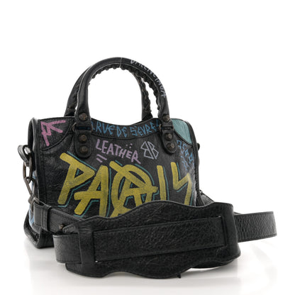Balenciaga Agneau Arena Graffiti All Over Classic Hardware Mini City Black Multicolor 4 of 12