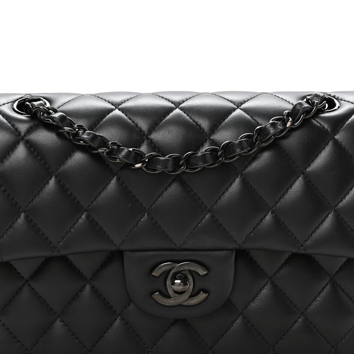 Chanel Lambskin Quilted Small Double Flap So Black 8 of 11