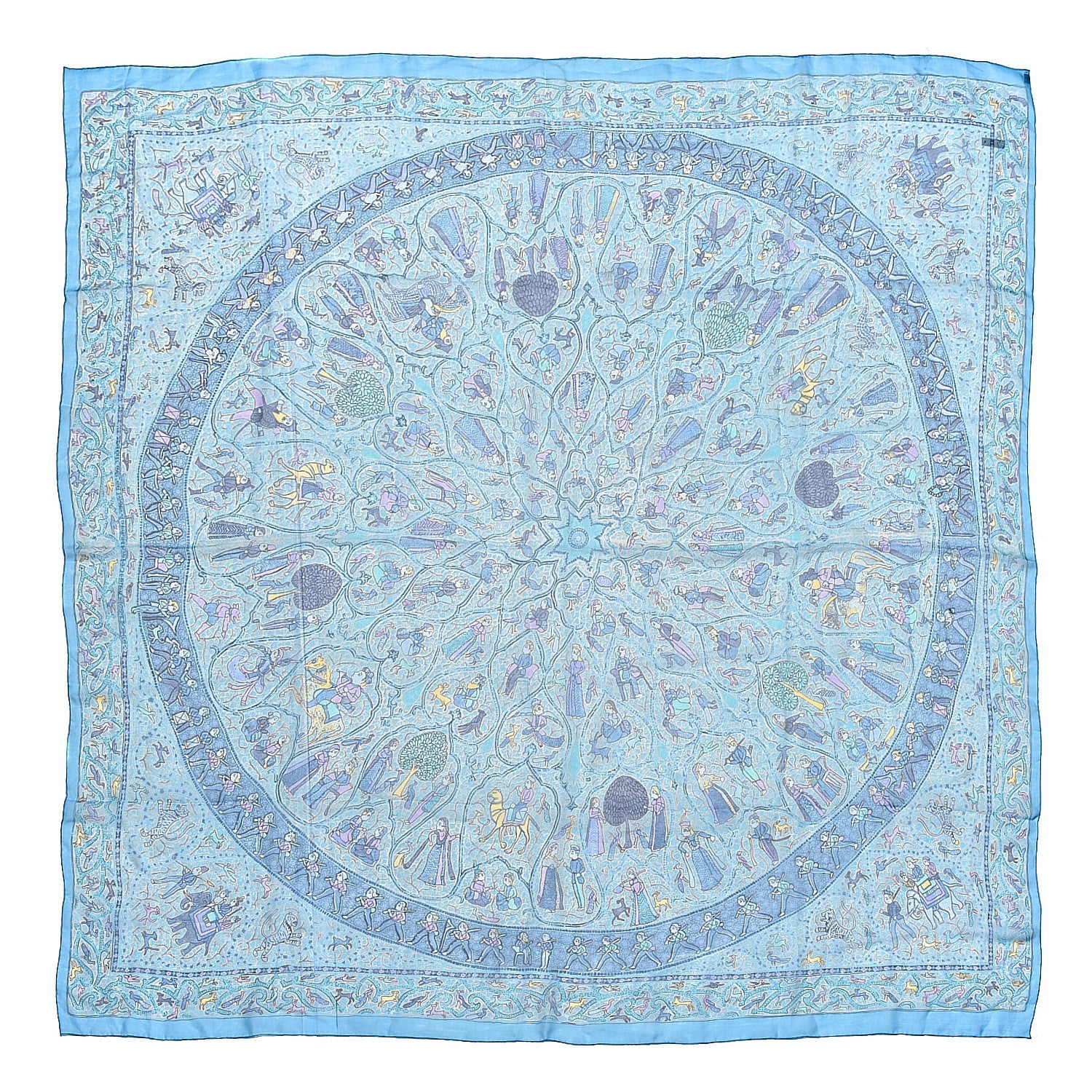 Hermes Silk Mousseline Avec L'Aimable Autorisation du Lalbhai Dalpatbhai Indology Shawl 140 1 of 3