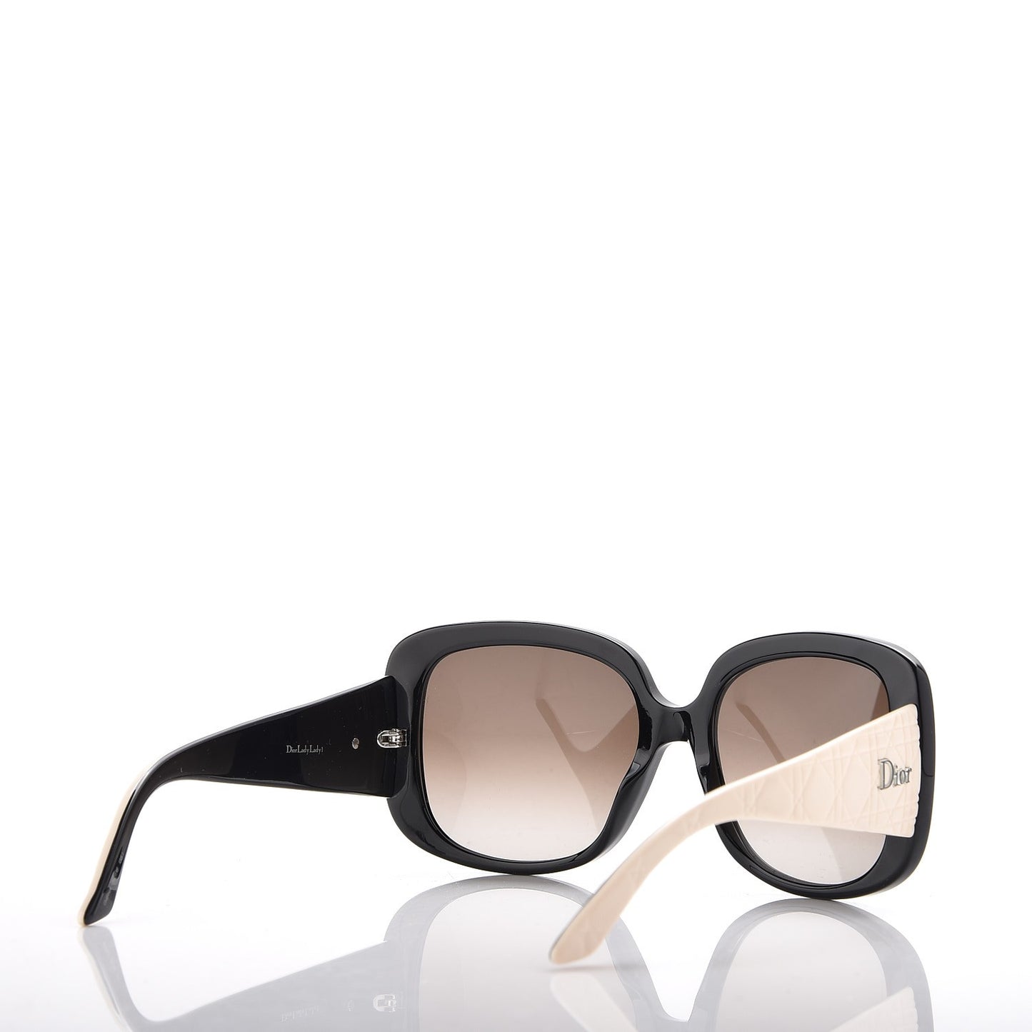 Cannage Dior Lady Lady 1 Sunglasses Black Ivory