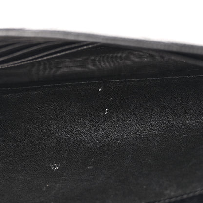 Saint Laurent Grain De Poudre Matelasse Chevron Monogram Chain Wallet Black 10 of 11