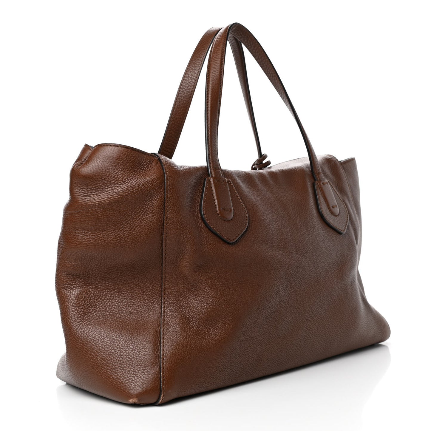 Pebbled Calfskin Lady Tassel Top Handle Bag Brown