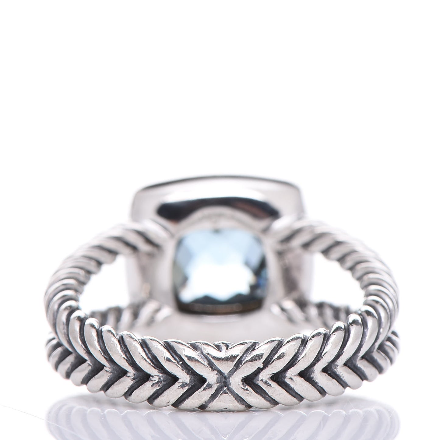 Sterling Silver Sapphire Blue Topaz 7mm Petite Albion Ring 52 6