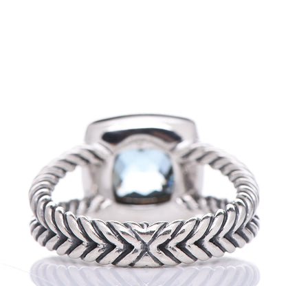 David Yurman Sterling Silver Sapphire Blue Topaz 7mm Petite Albion Ring 52 6 4 of 5