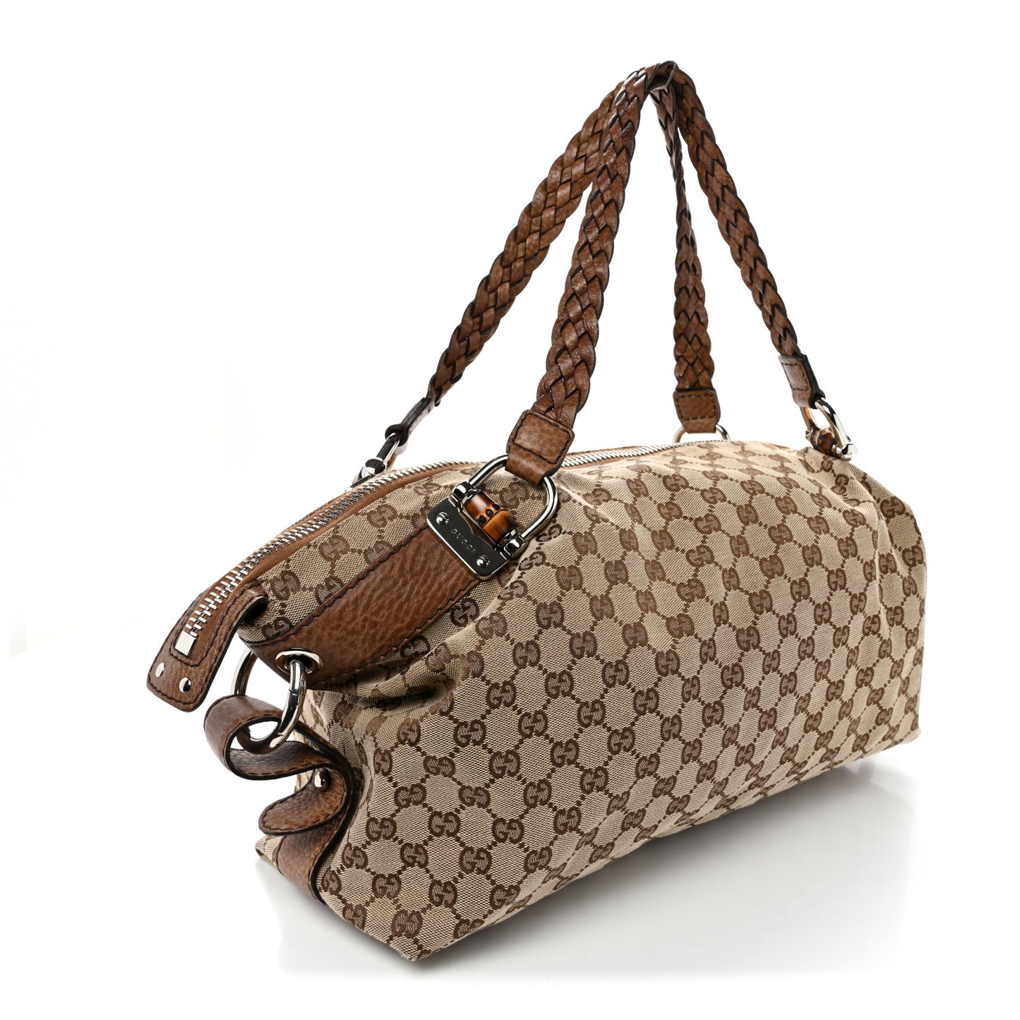 Monogram Bamboo Bar Medium Tote Brown