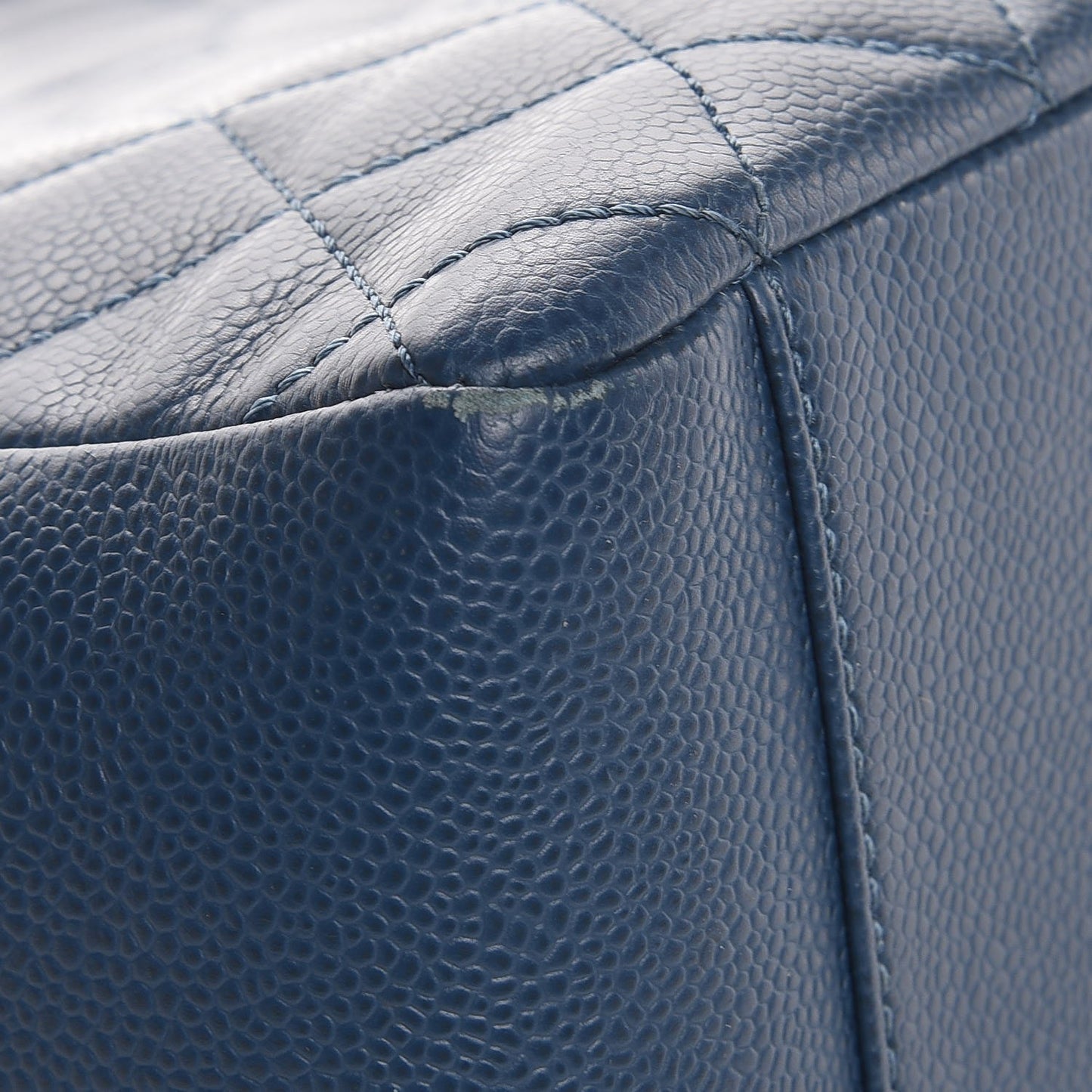 Caviar Quilted Grand Shopping Tote GST Dark Blue