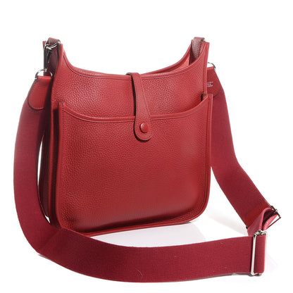 Hermes Taurillon Clemence Evelyne III PM Rouge Garance 8 of 15