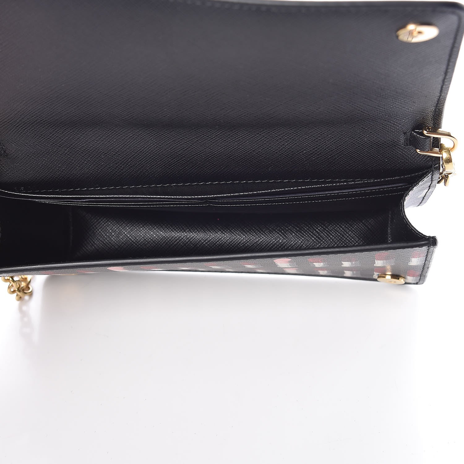Prada Saffiano Triangle Logo Lipstick Print Mini Crossbody Bag Black 5 of 9