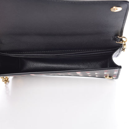 Prada Saffiano Triangle Logo Lipstick Print Mini Crossbody Bag Black 5 of 9