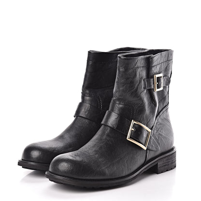 Jimmy Choo Lambskin Biker Boots 40 Black 3 of 9