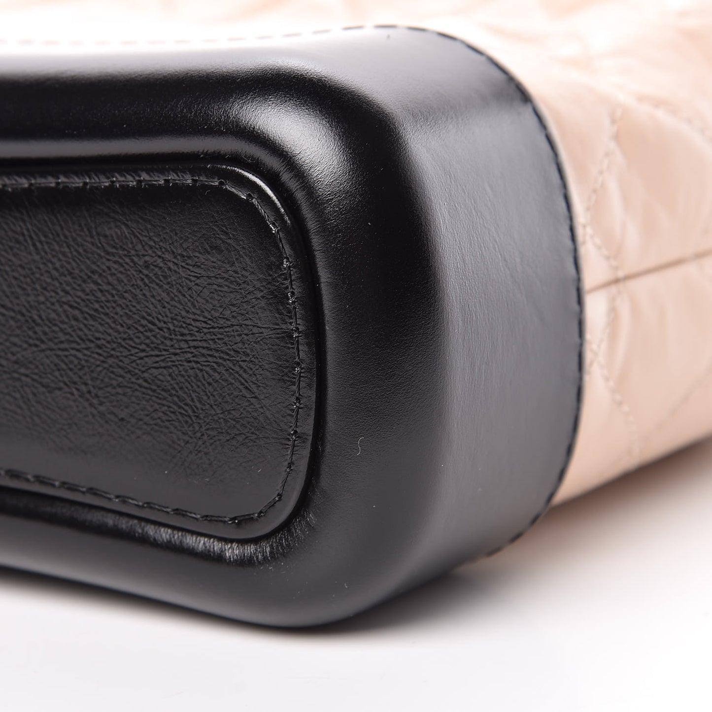 Aged Calfskin Quilted Small Gabrielle Hobo Beige Black