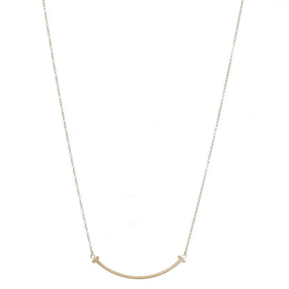 Tiffany 18K Yellow Gold Small T Smile Pendant Necklace 1 of 6