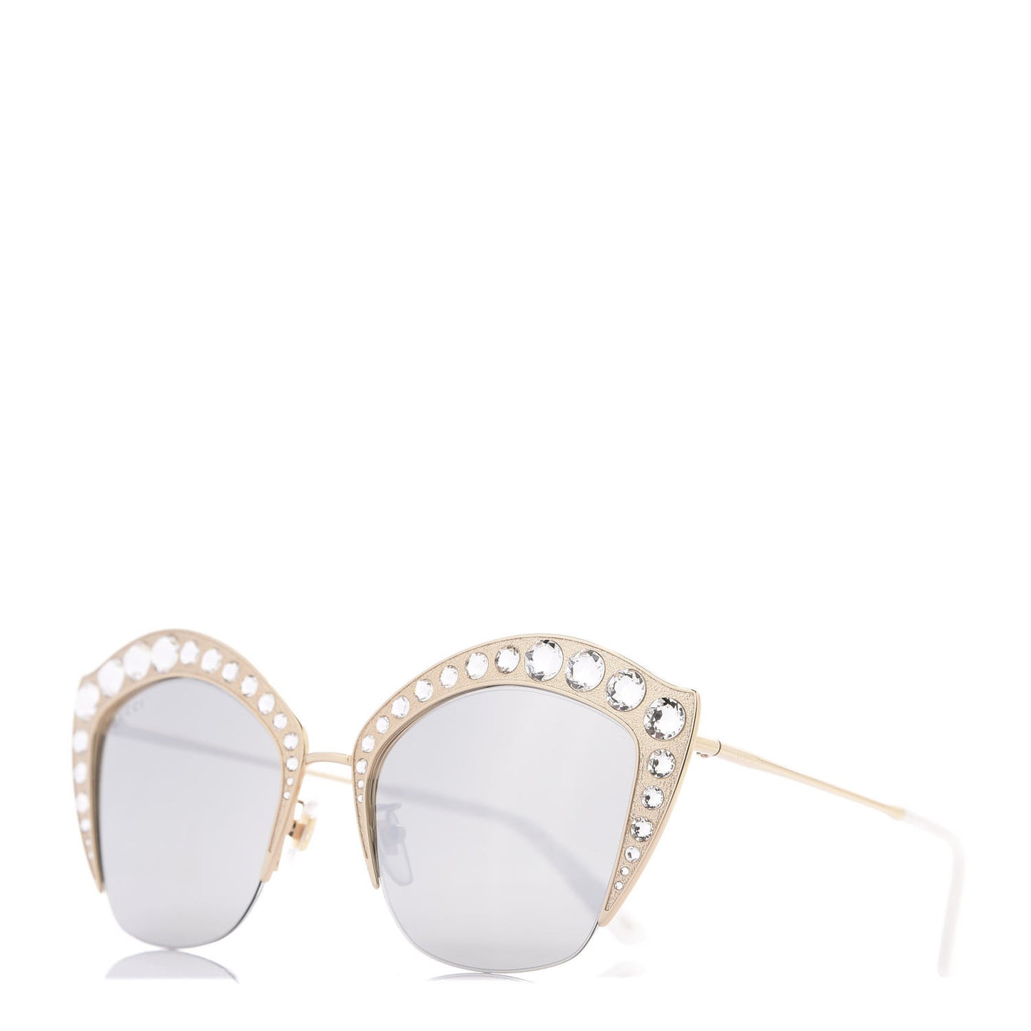 Metal Crystal Cat Eye Sunglasses GG00114S Gold