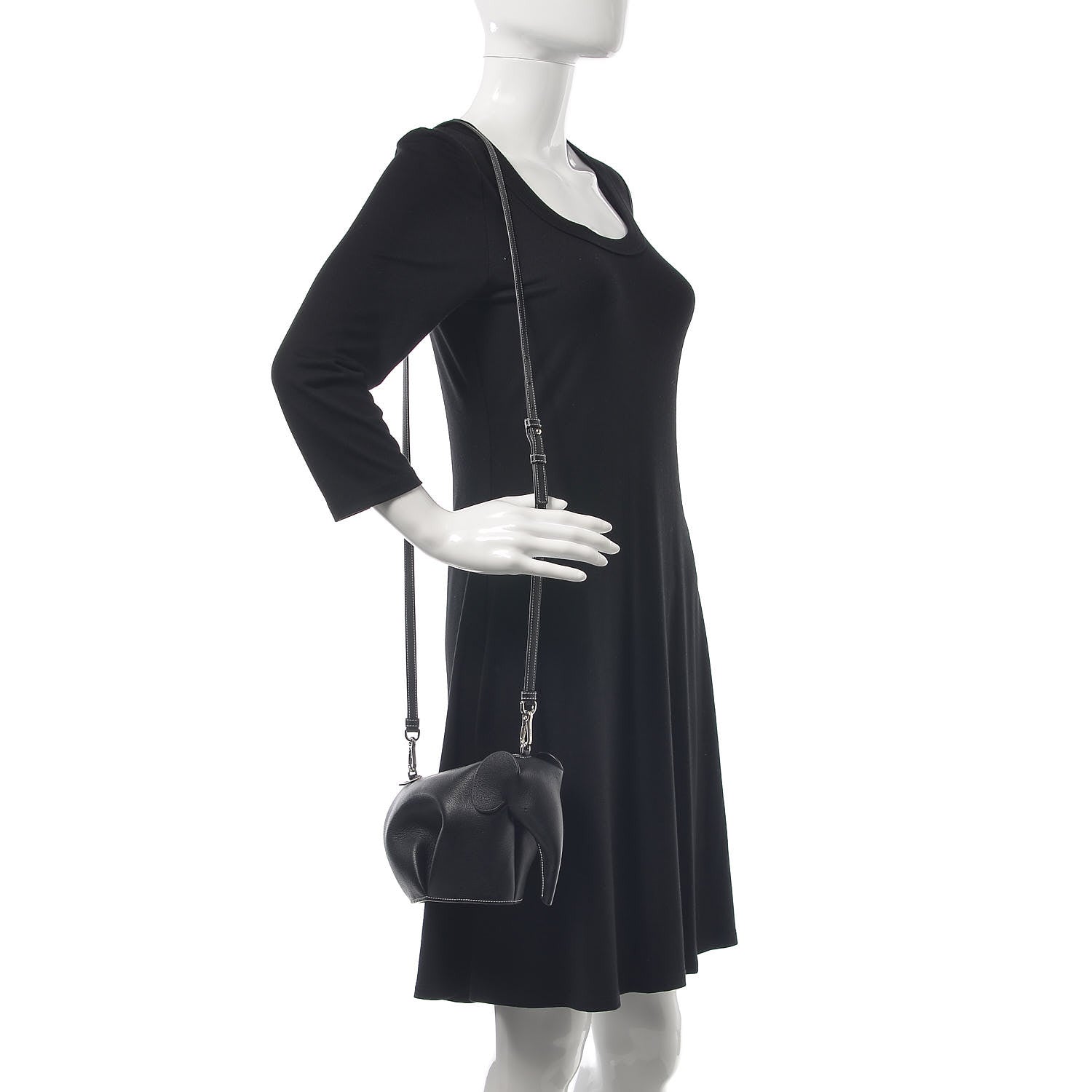 Loewe Calfskin Mini Elephant Crossbody Bag Black 2 of 6