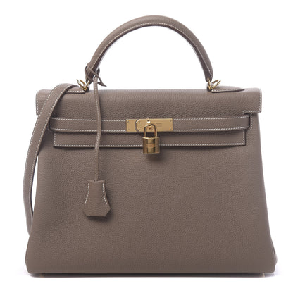 Hermes Togo Kelly Retourne 32 Etoupe 1 of 12
